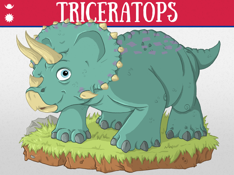 Triceratops illustration nepal commission charity dinosaur triceratops