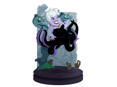 Ursula the Sea Witch disney flotsam illustration jetsom little mermaid mystical sea witch ursula