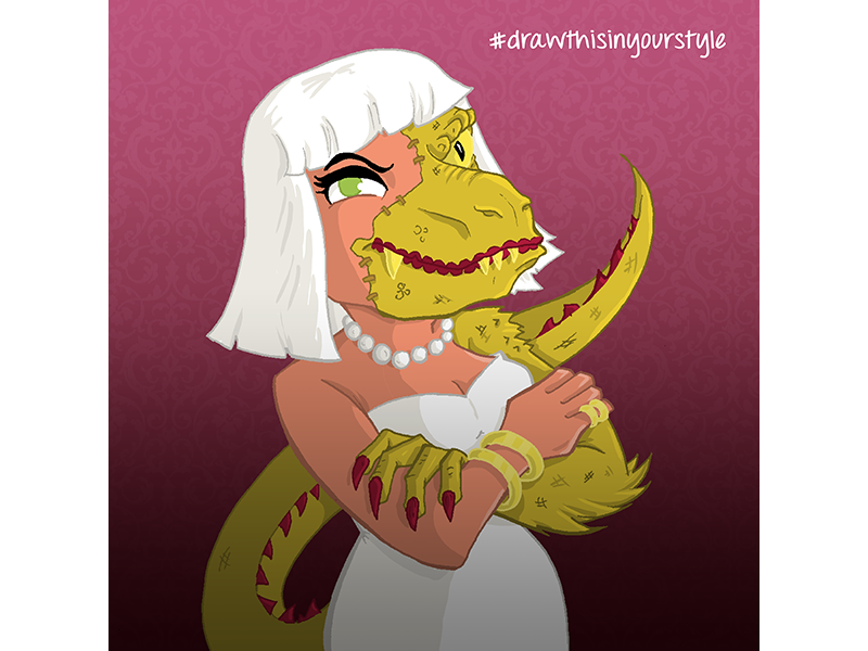 Nazzaro's Lizard Lady draw this in your style femme fatale lizard lady illustration reptile lizard