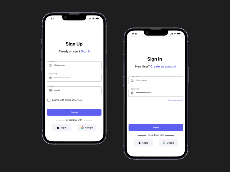 Sign In & Sign Up Screens by Gytis Ptašinskas on Dribbble
