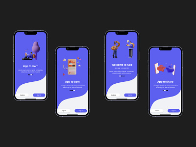 Onboarding Screens app design figma onboarding ui