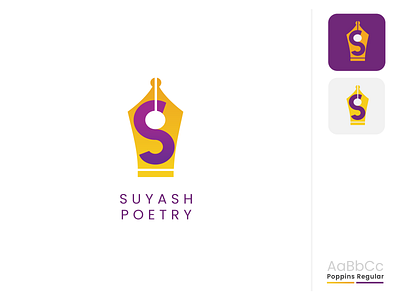 Suyash Poetry branding design flat icon logo minimal poetry typography vector youtube