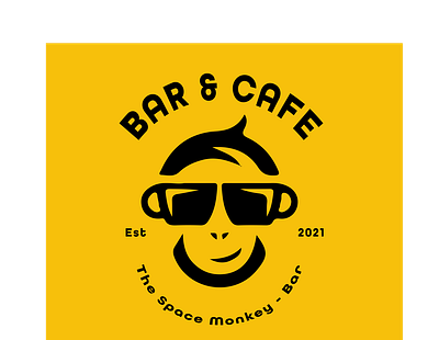 space monkey cafe logo1 07 flat illustration illustrator logo minimal vector