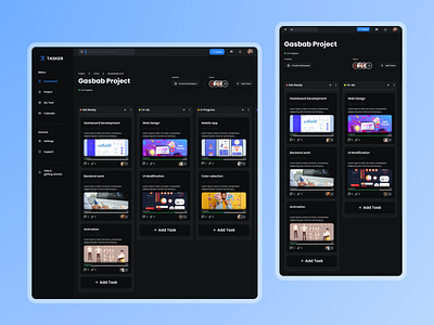 Tasker Kanban Board Project Management app branding design illustration logo typography ui ux
