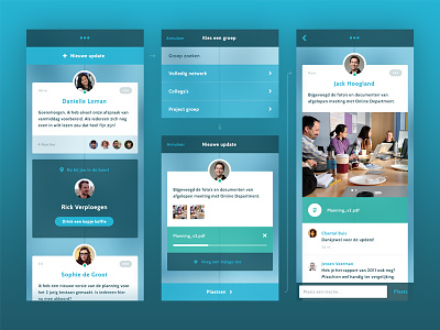 Timeline app flat ios mobile social timeline transparent user interface