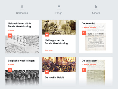 Collections / Blogs / Assets assets blog cards collection flat icons labels ui