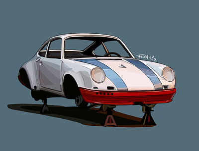 Porsche 911 In Progress design digitalart illustration porsche