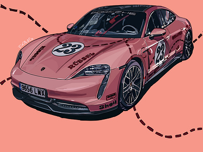 Porsche Taycan Pink Pig Edition design digitalart icon icon design illustration pink pinkpig porsche