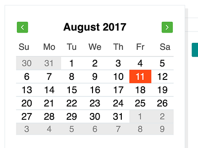 Calendar popup