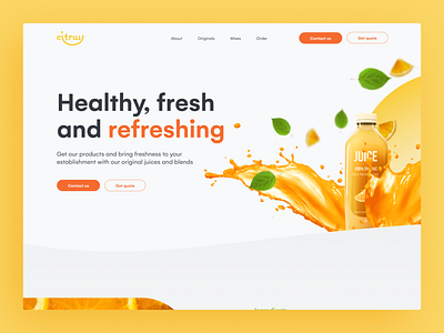 Citrus Healthy Juice Landing Page design design studio fresh juice natural ui ui design userinterface ux webdesign website