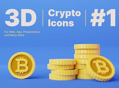 3D Bitcoin Cryptocurrency Icons 3d animation 3d art 3d bitcoin 3d character 3d icon 3d illustration agency app bitcoin concept conceptual currency flat icon icons illustration page png vector web