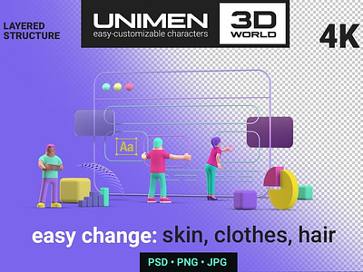 3D Ui UX Design Web Browser scene illustration