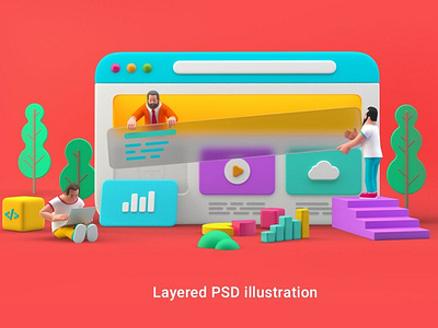 Webdesign UI UX website 3D illustration