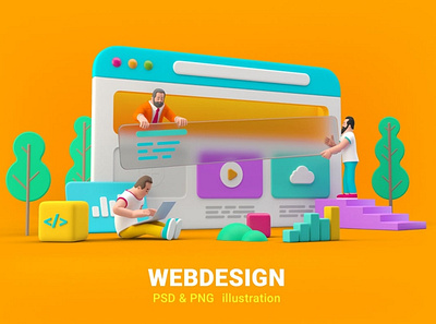 Webdesign Website UI UX Design 3D illustration 3d 3d animation 3d art 3d character 3d illustration agency app concept conceptual flat illustration page ui ui ux ui design uidesign uiux vector web