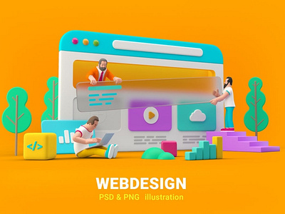 Webdesign Website UI UX Design 3D illustration