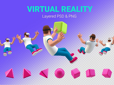 Virtual Reality 3D illustration Man in VR glasses 3d animation 3d art 3d character 3d illustration agency app concept conceptual flat illustration man page vector vector illustration virtual virtual reality virtualreality vray web