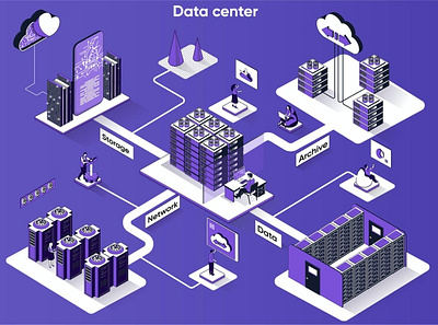 Cloud Data Center 3D Isometric Web Banner 3d animation 3d art 3d character 3d illustration agency app banner banners conceptual isometric isometric design landing landing page page process strategy technology web web banner website banner