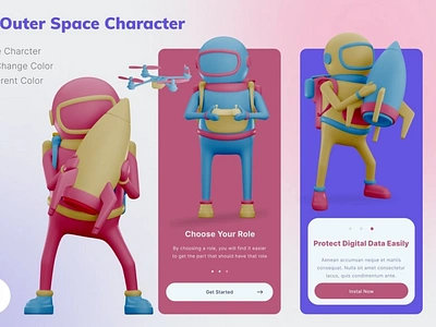 Drone Rocket Character 3D Illustration 3d 3d animation 3d art 3d character 3d characters 3d illustration 3d planet 3d space astronaut conceptual drone flat illustration page planet space space character space characters vector web