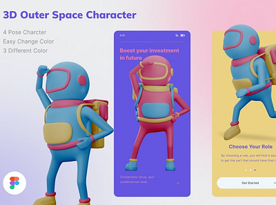 Space 3D Character Illustration 3d animation 3d art 3d character 3d illustration agency app business concept conceptual development flat illustration landing landing page page process technology vector web website