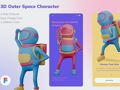 Space 3D Character Illustration