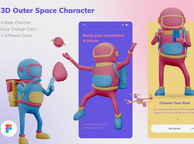 Space 3D Character Illustration 3d animation 3d art 3d character 3d illustration agency app business concept conceptual development flat illustration landing landing page page process technology vector web website