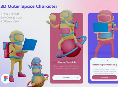 Space 3D Character Illustration 3d animation 3d art 3d character 3d illustration agency app business concept conceptual development flat illustration landing landing page page process technology vector web website