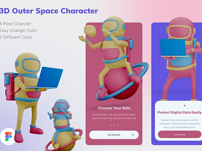 Space 3D Character Illustration