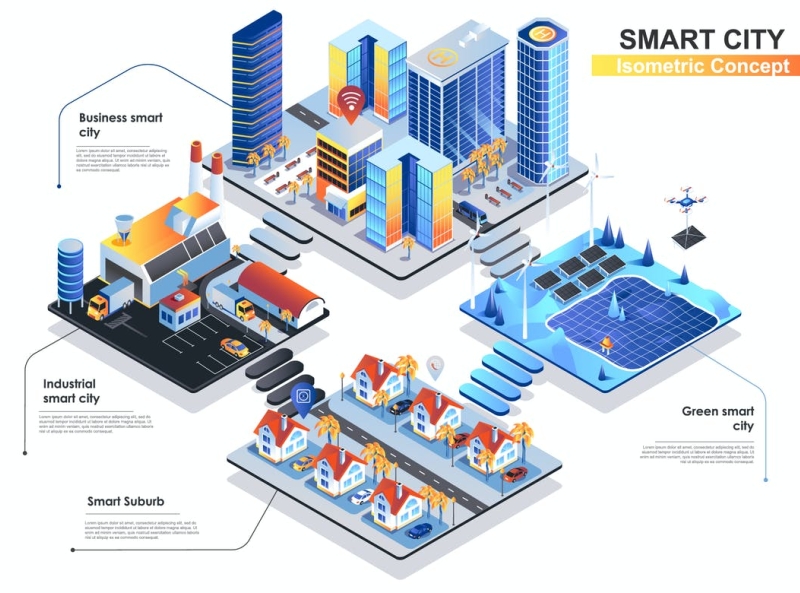 Smart City Interior 3D Isometric Concept by Steisi Vogli on Dribbble