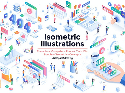 Modern Isometric Design Illustrations 3d animation 3d art 3d character 3d illustration agency app concept conceptual flat illustration isometric isometric design landing landing page page process strategy technology vector web