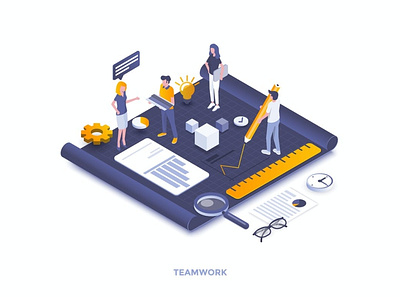 Teamwork 3d 3d animation 3d art 3d character 3d illustration animation app banner branding concept design flat graphic design illustration isometric landing page logo motion graphics page ui