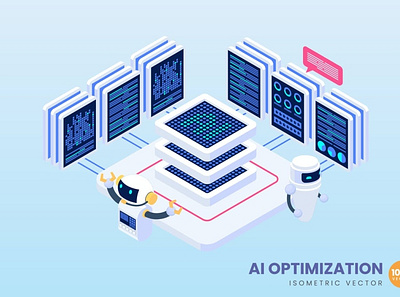 Ai Optimization Concept Illustration 3d 3d animation 3d art 3d character 3d illustration animation app banner branding concept design development graphic design illustration isometric landing page logo motion graphics page ui