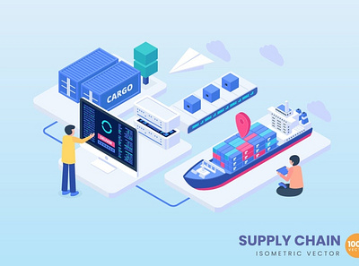 Supply Chain Concept Illustration 3d 3d animation 3d art 3d character 3d illustration animation app banner branding concept design development graphic design illustration isometric landing page logo motion graphics page ui