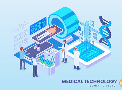 Isometric Medical Technology Concept 3d 3d animation 3d art 3d character 3d illustration animation app banner branding concept design development graphic design illustration logo motion graphics page ui web design website