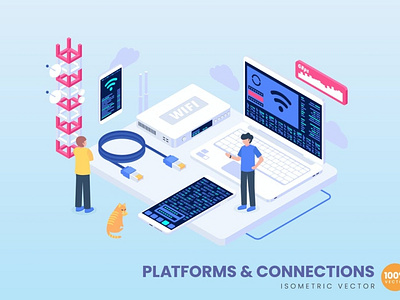 Platforms & Connections Concept Illustration