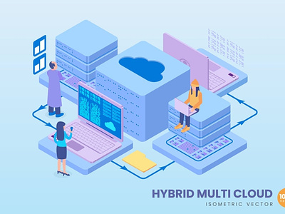 Isometric Hybrid Multi Cloud Concept
