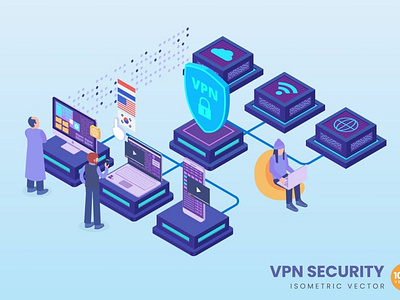 Isometric VPN Security Concept