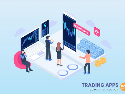 Trading Apps Concept Illustration