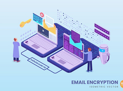 Isometric Email Encryption Concept 3d 3d animation 3d art 3d character 3d illustration animation app branding business concept design graphic design illustration landing page logo motion graphics page process technology ui