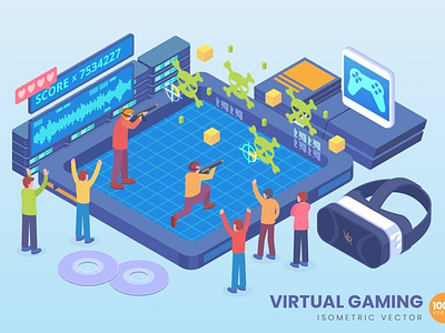 Isometric Virtual Gaming Technology Vector Concept