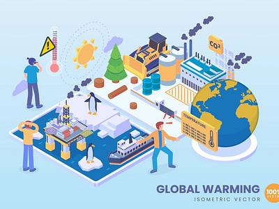 Isometric Global Warming Concept