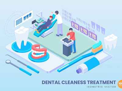 3D Dental Cleaness Treatment Concept