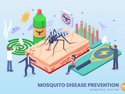 3D Mosquito Disease Prevention Concept