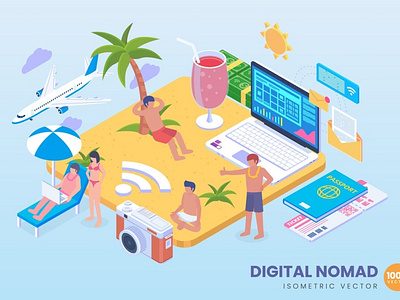 3D Digital Nomad Concept