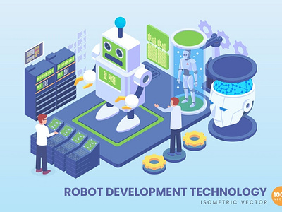 3D Robot Development Technology Concept