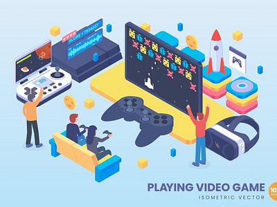 3D Playing Video Game Concept