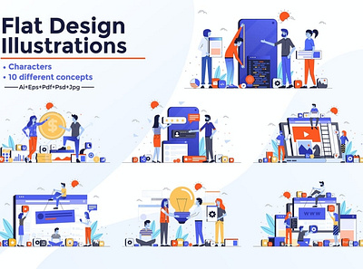 Modern Flat design People and Business concepts app banner business clean concept development header icon illustration landing landing page page process strategy technology ui ux web web app website
