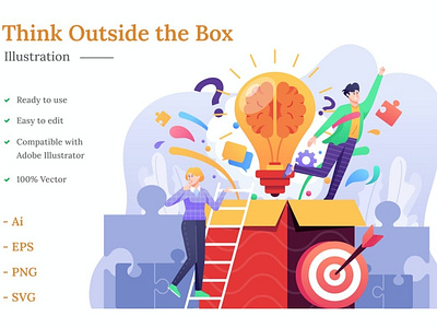 Think Outside the Box Illustration