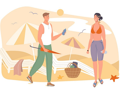 Summer Travel Web Concept banner cartoon concept design elements flat graphic illustration people place sticker summer vector web website