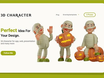 Little Funny Mummy 3D Character 3d 3d character art character character design character illustration development elements graphic graphic design graphic elements graphics graphics design illustration popular trending trendy web design web development website