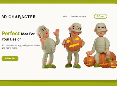 Little Funny Mummy 3D Character 3d 3d character art character character design character illustration development elements graphic graphic design graphic elements graphics graphics design illustration popular trending trendy web design web development website